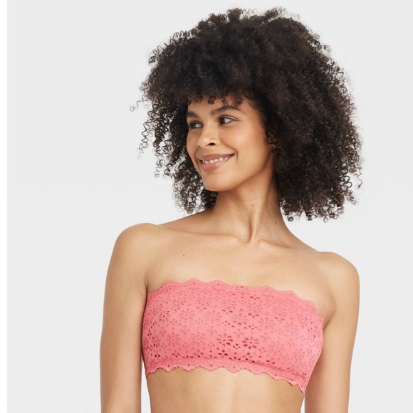 Auden Other - Auden™ Women's Eyelet Lace Lightly Lined Bandeau Bralette